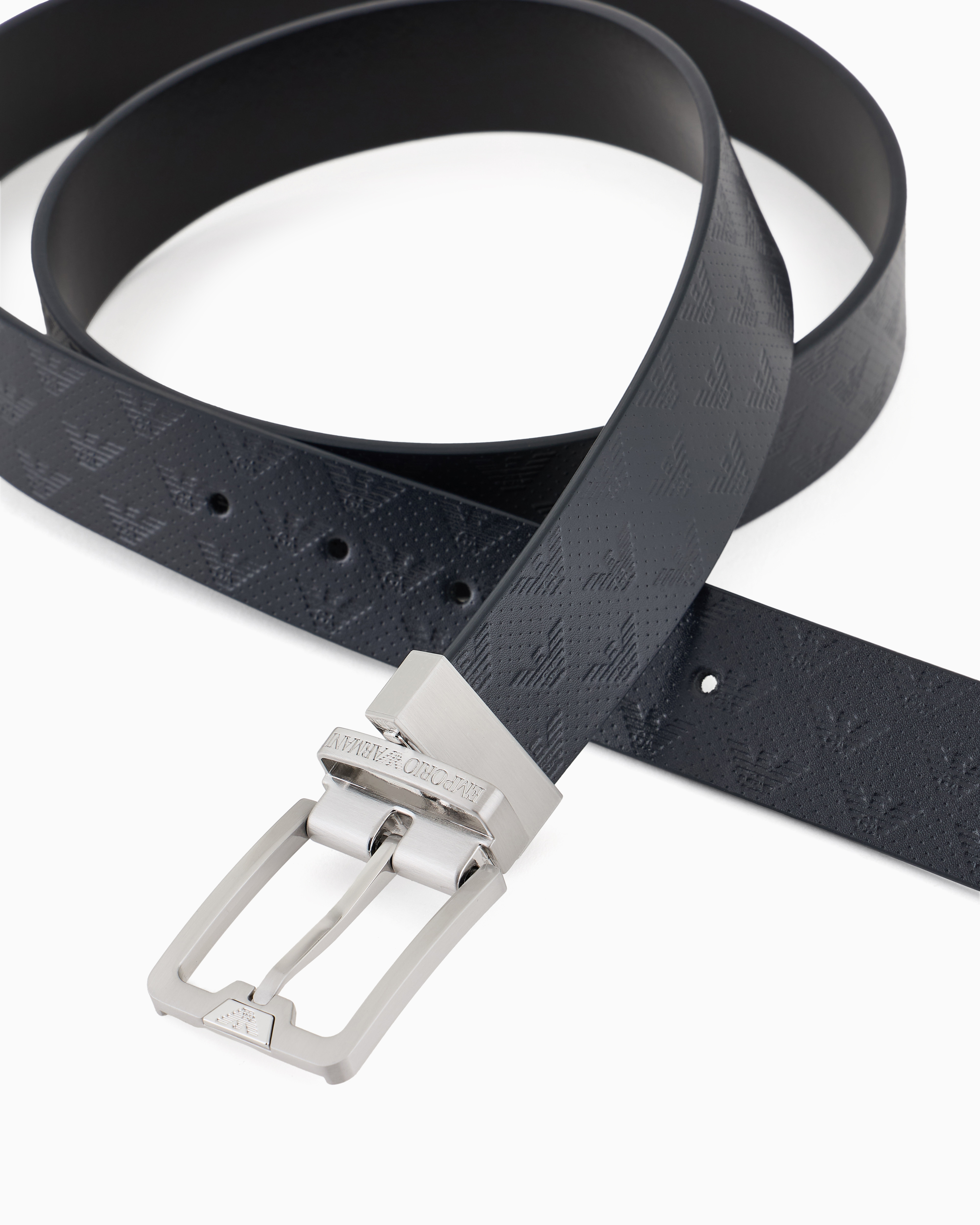 Cintura in pelle stampata Y4S502 Y221E 88017 EMPORIO ARMANI Blue/nero 