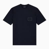 T-shirt in lyocell con logo aquile bombate a rilievo ASV EM002938 AF18312 UC001 EMPORIO ARMANI Black beauty 