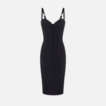 Abito in crêpe leggero con tessuto a taglio vivo AB91861E3 110 ELISABETTA FRANCHI Black 