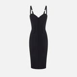 Abito in crêpe leggero con tessuto a taglio vivo AB91861E3 110 ELISABETTA FRANCHI Black 