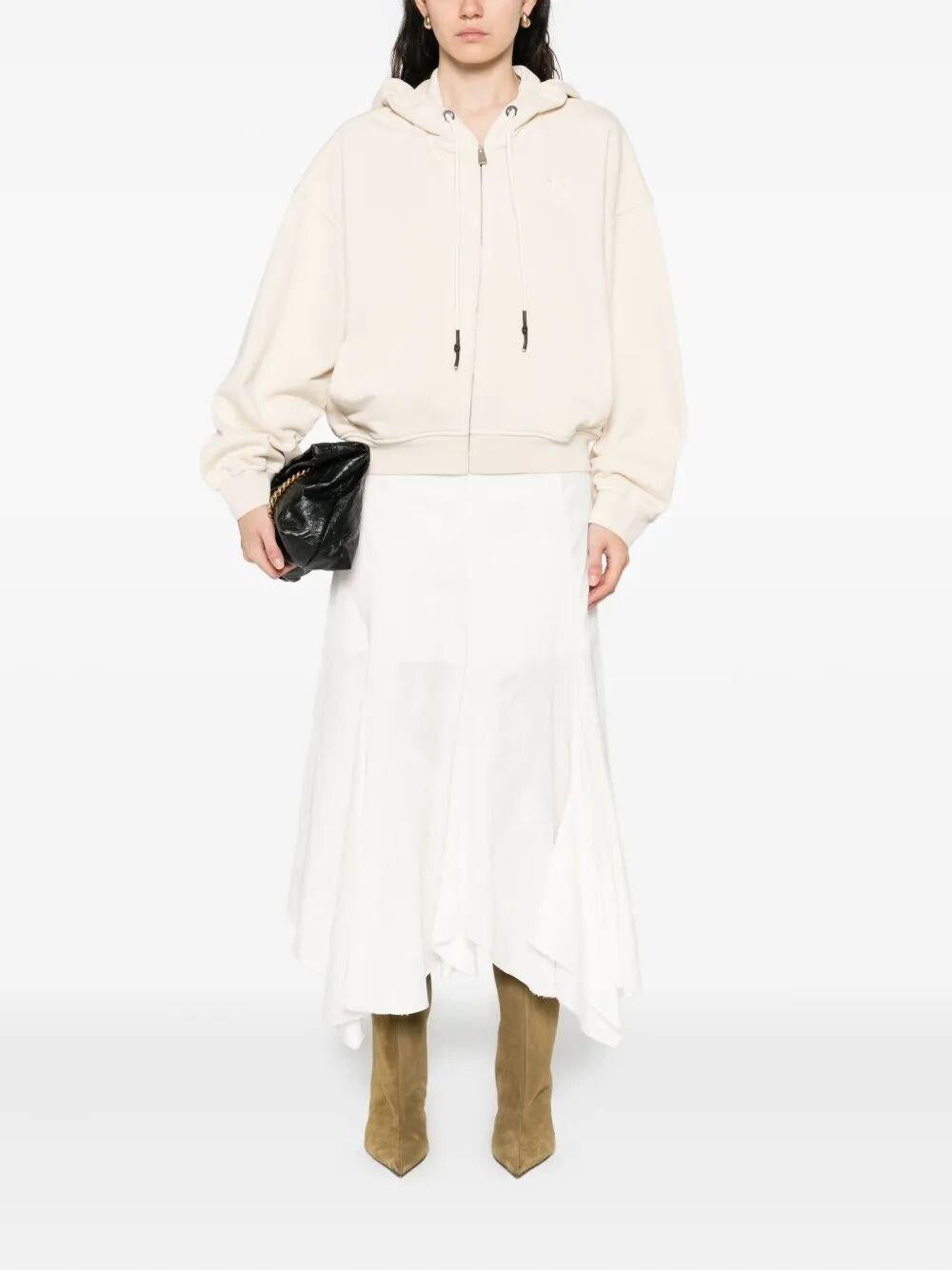 Felpa zippata con cappuccio 105509A2RB C03 PINKO Beige g. maroso 