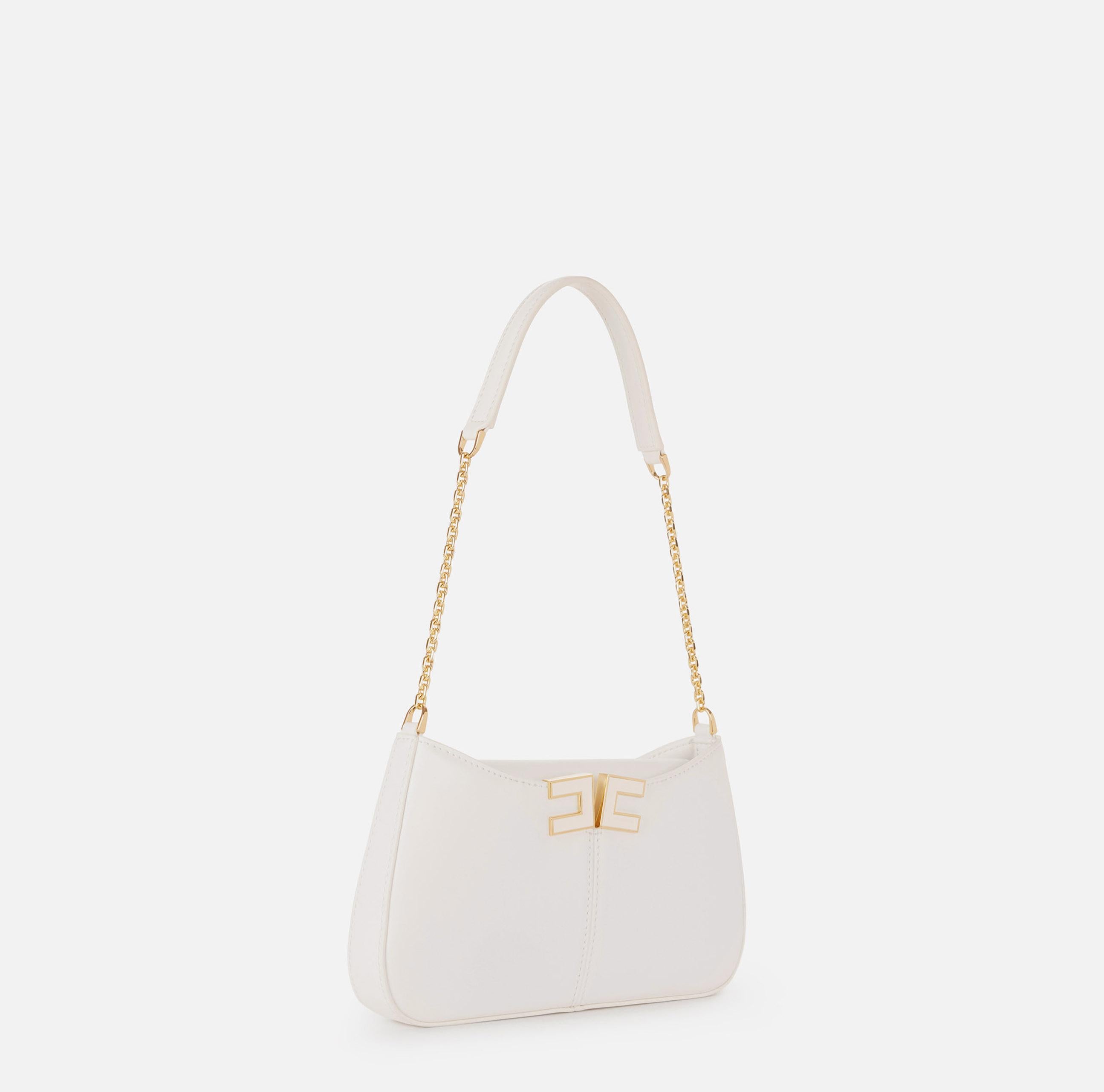 Borsa a spalla con dettaglio logo BS93A61E2 360 ELISABETTA FRANCHI Avorio 