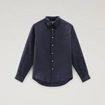 Camicia in puro lino tiinto in capo CFWOSI0113MRUT3372 3989 WOOLRICH Melton blue 