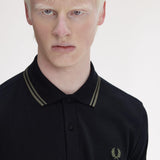 Polo manica corta M3600 T44 FRED PERRY Black/fieldgreen 