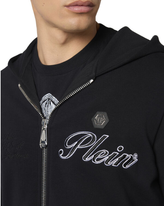 Felpa con cappuccio e zip MJB3953 PTE180N 02 PHILIPP PLEIN Black 