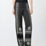 Pantaloni ampi leggeri stampa bandana 104663A2CK Z1T PINKO Nero/lime 