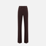 Pantaloni in crêpe leggero e raso PA18362E2 644 ELISABETTA FRANCHI Cacao 