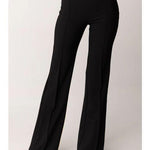 Pantaloni in crêpe leggero e raso PA18362E2 110 ELISABETTA FRANCHI Nero 