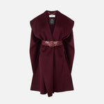 Mantella in panno di lana double CP67D56E2 EA4 ELISABETTA FRANCHI Merlot 