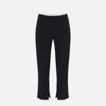 Pantaloni in crêpe leggero con dettagli smoking PA08856E2 110 ELISABETTA FRANCHI Nero 