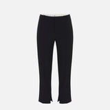 Pantaloni in crêpe leggero con dettagli smoking PA08856E2 110 ELISABETTA FRANCHI Nero 