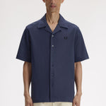 Camicia con colletto a rever in mesh compresso M1745 46B FRED PERRY Dark airforce 
