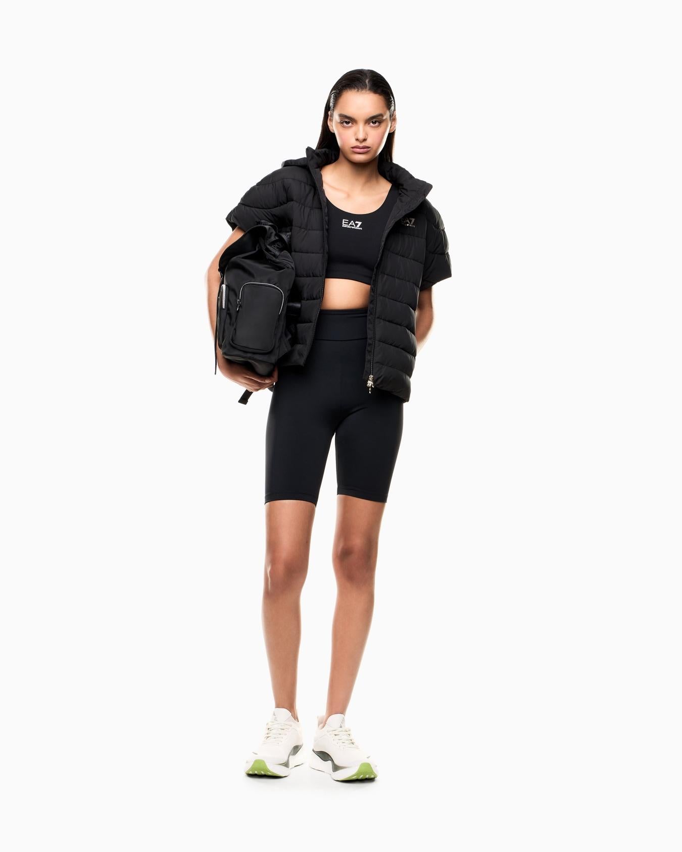 Cappa imbottita packable in nylon leggero 7W000477 AF12476 UC001 EA7 Black 