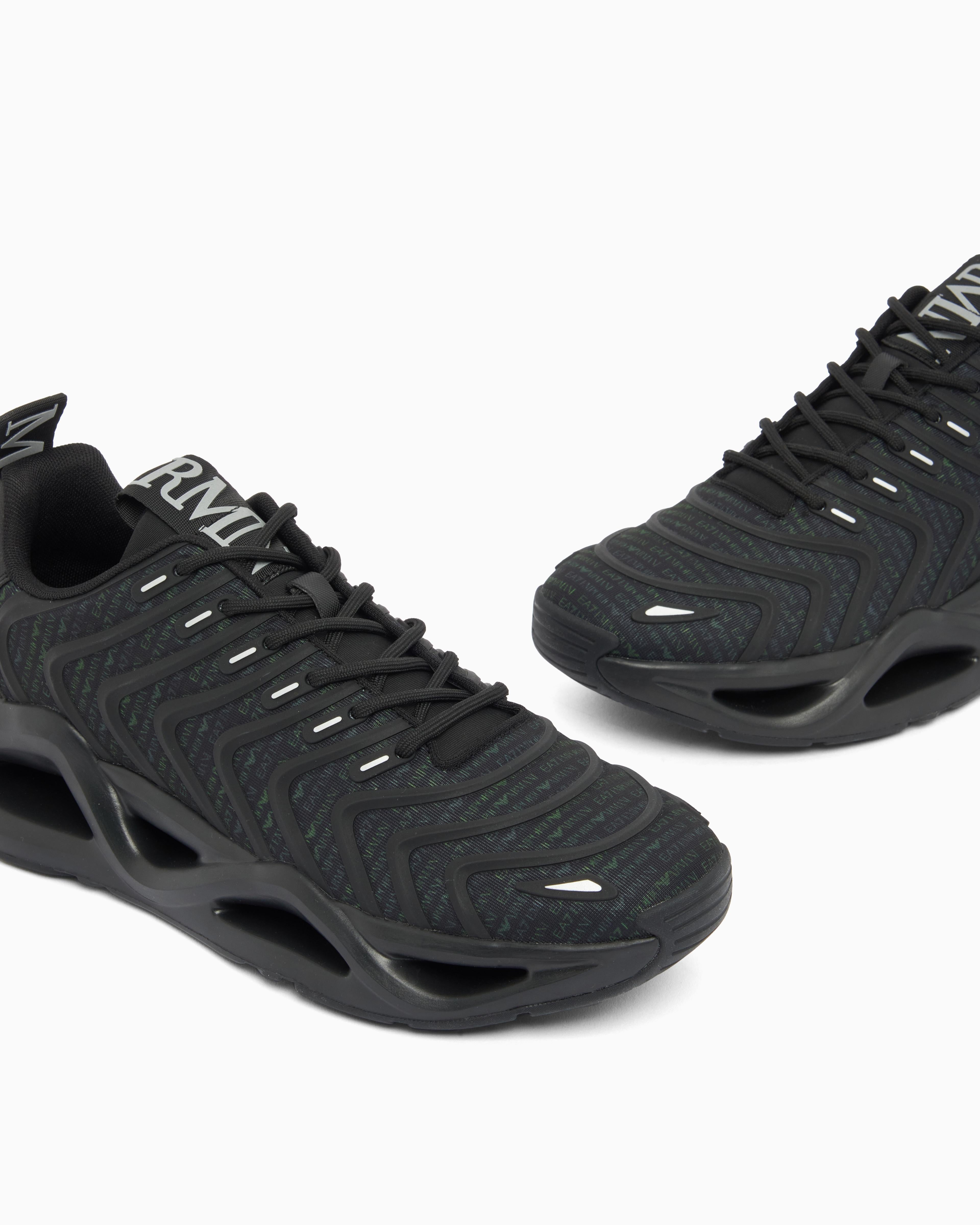 Sneaker con tomaia in mes 7X000303 AF18441 MZ547 EA7 Black 
