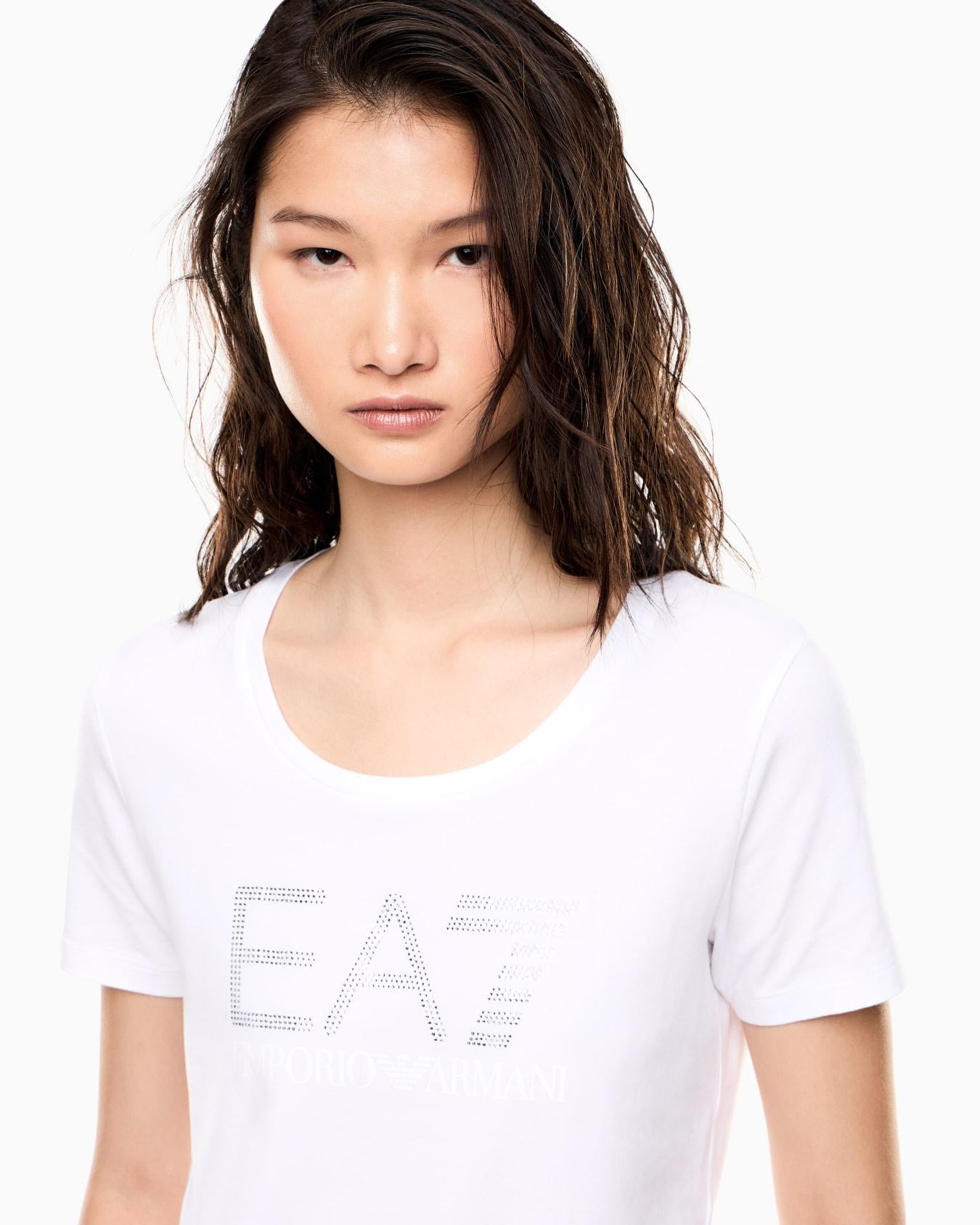 T-Shirt in jersey stretch 7W000536 AF10373 U0002 EA7 White 