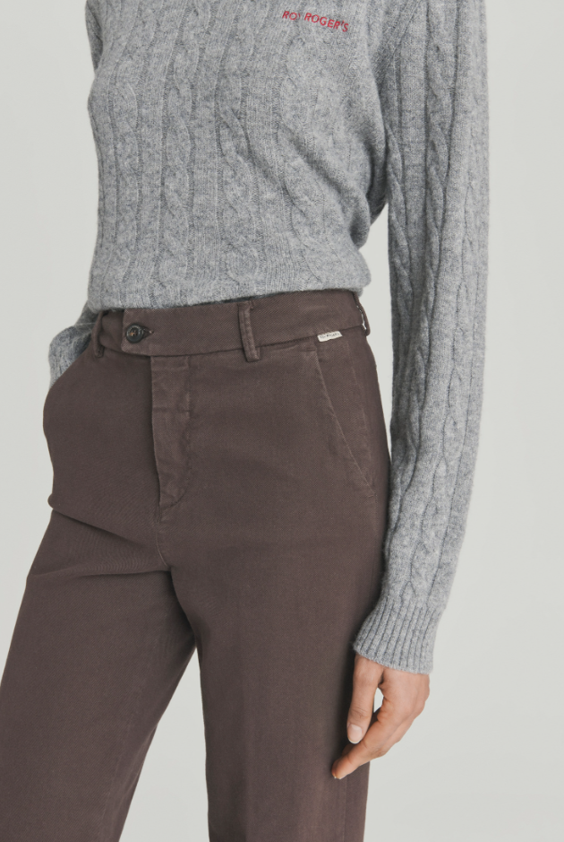 Pantalone flare in cotone RND041 P403 0112 0241 ROY ROGER'S Brown 
