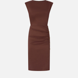 Abito longuette aderente in lino 106521A34I L78 PINKO Marrone terra x piante 