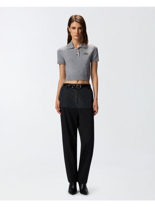 Polo in lana manica corta 105450A2Q9 II2 PINKO Grigio monumento 