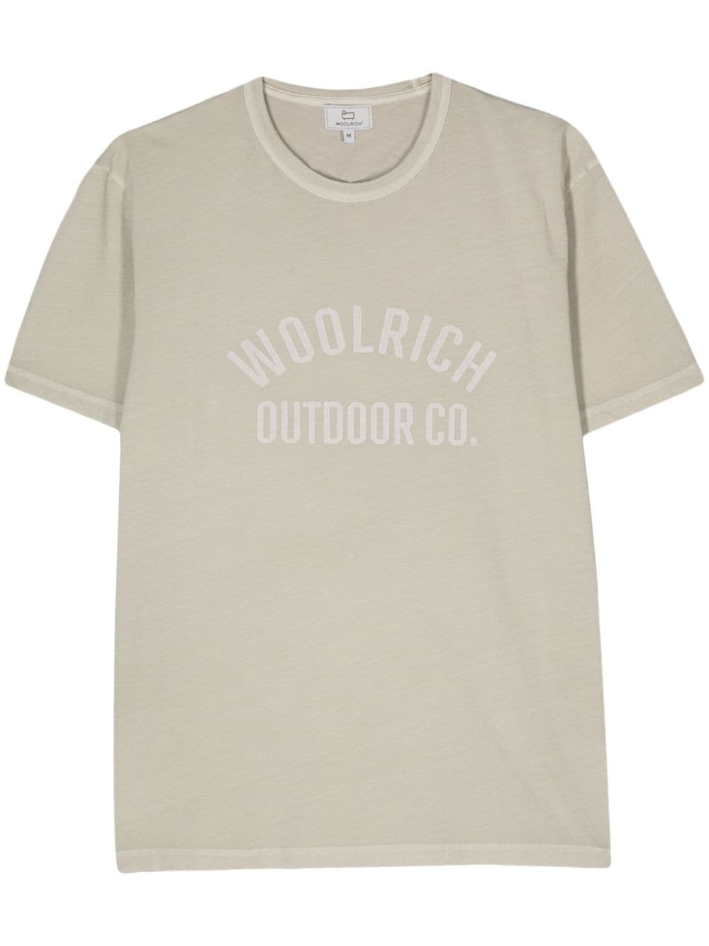 T-shirt tinta in capo in puro cotone con stampa CFWOTE0127MRUT3708 621 WOOLRICH Sage 