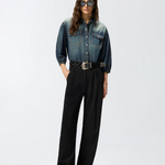 Camicia in denim con maniche a palloncino 106596A37K PJC PINKO Lavaggio medio scuro 