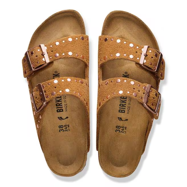Ciabatta in pelle scamosciata ARIZONA RIVET 1031731 MINK BIRKENSTOCK Mink 