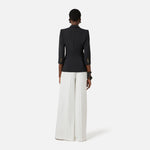 Giacca in doppio crêpe stretch con dettagli logo GI21561E2 110 ELISABETTA FRANCHI Nero 