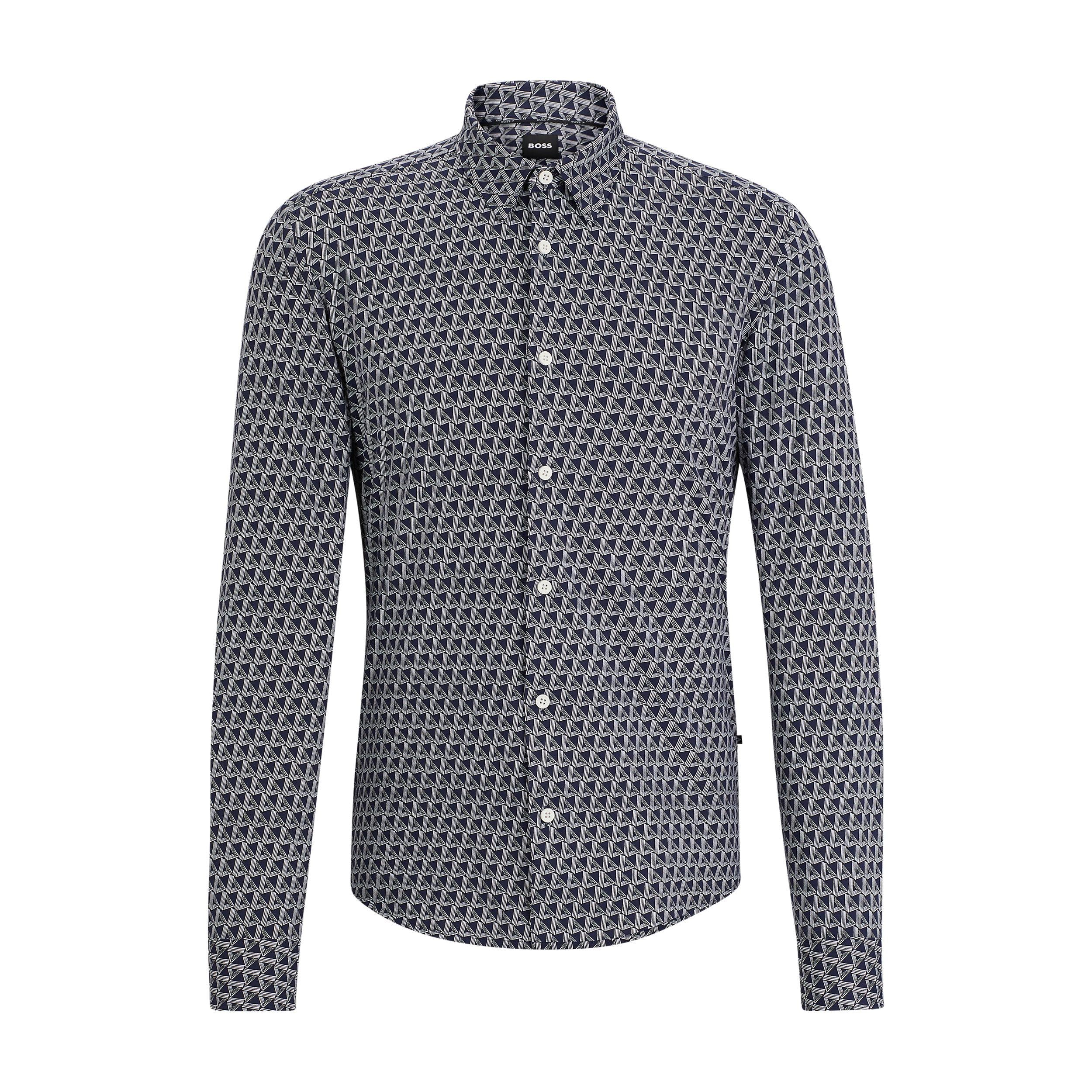 Camicia slim fit fantasia 50513613 10259301 01 404 BOSS Dark blue 