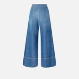 Jeans palazzo in denim misto lino 104823A2GQ PJC PINKO Lav. medio scuro 
