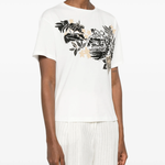 T-Shirt manica corta stampata D48EL040EE9 MFB63 ERMANNO FIRENZE Off white/ecru/nero 