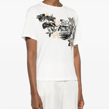 T-Shirt manica corta stampata D48EL040EE9 MFB63 ERMANNO FIRENZE Off white/ecru/nero 