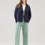 Pantaloni in popeline di puro cotone CFWWTR0174FRUT3027 621 WOOLRICH Sage 