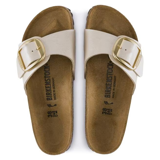 Ciabatta in pelle MADRID BIG BUCKLE 1015279 PEARL WHITE BIRKENSTOCK Pearl white 