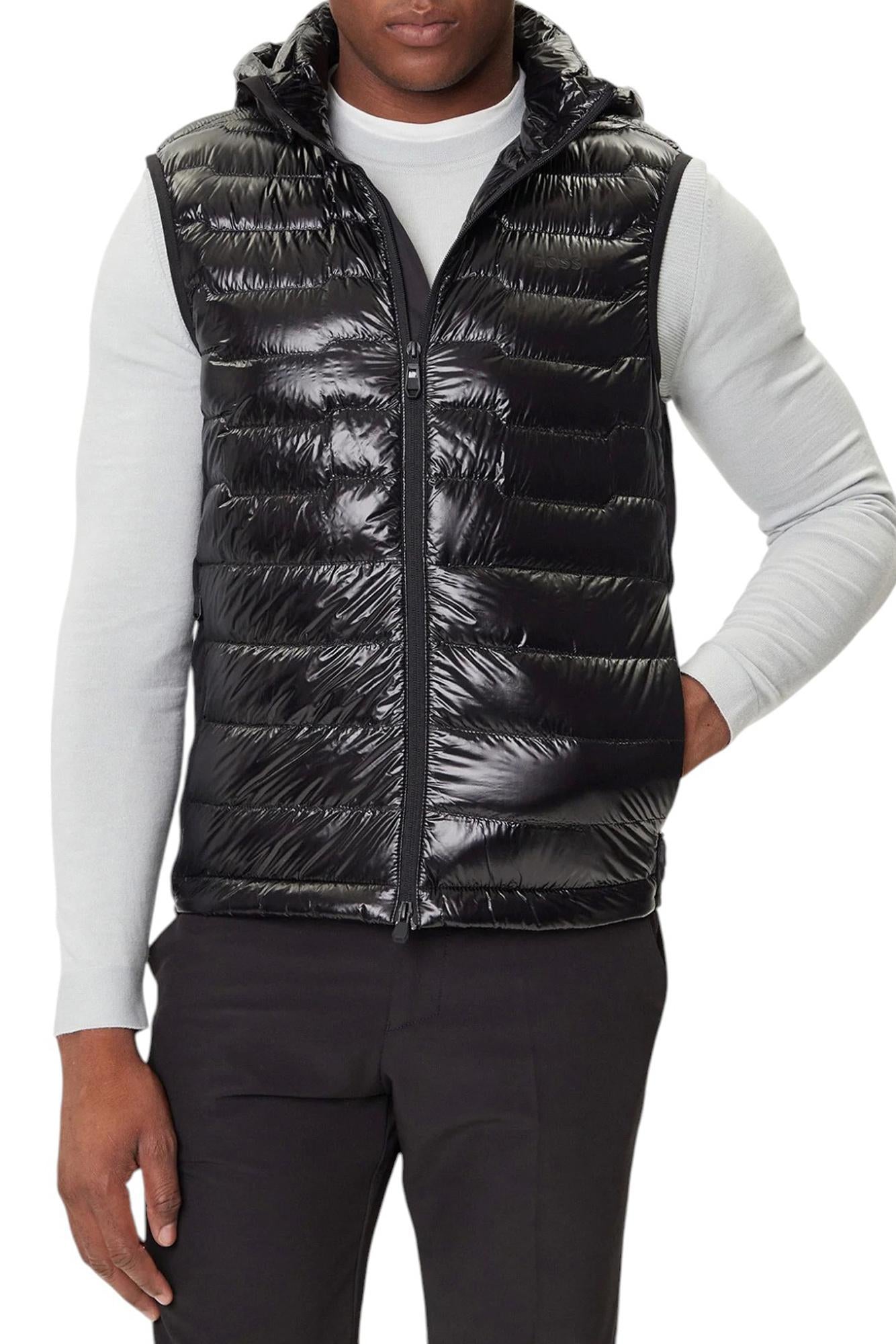 Gilet in tessuto tecnico 50541303 10252629 01 001 BOSS Black 