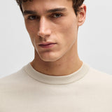 Maglia girocollo in cotone 50506023 10255186 01 131 BOSS Open white 