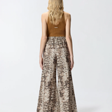 Pantaloni ampi con stampa snake 106963A3B1 CZ9 PINKO Beige/nero 