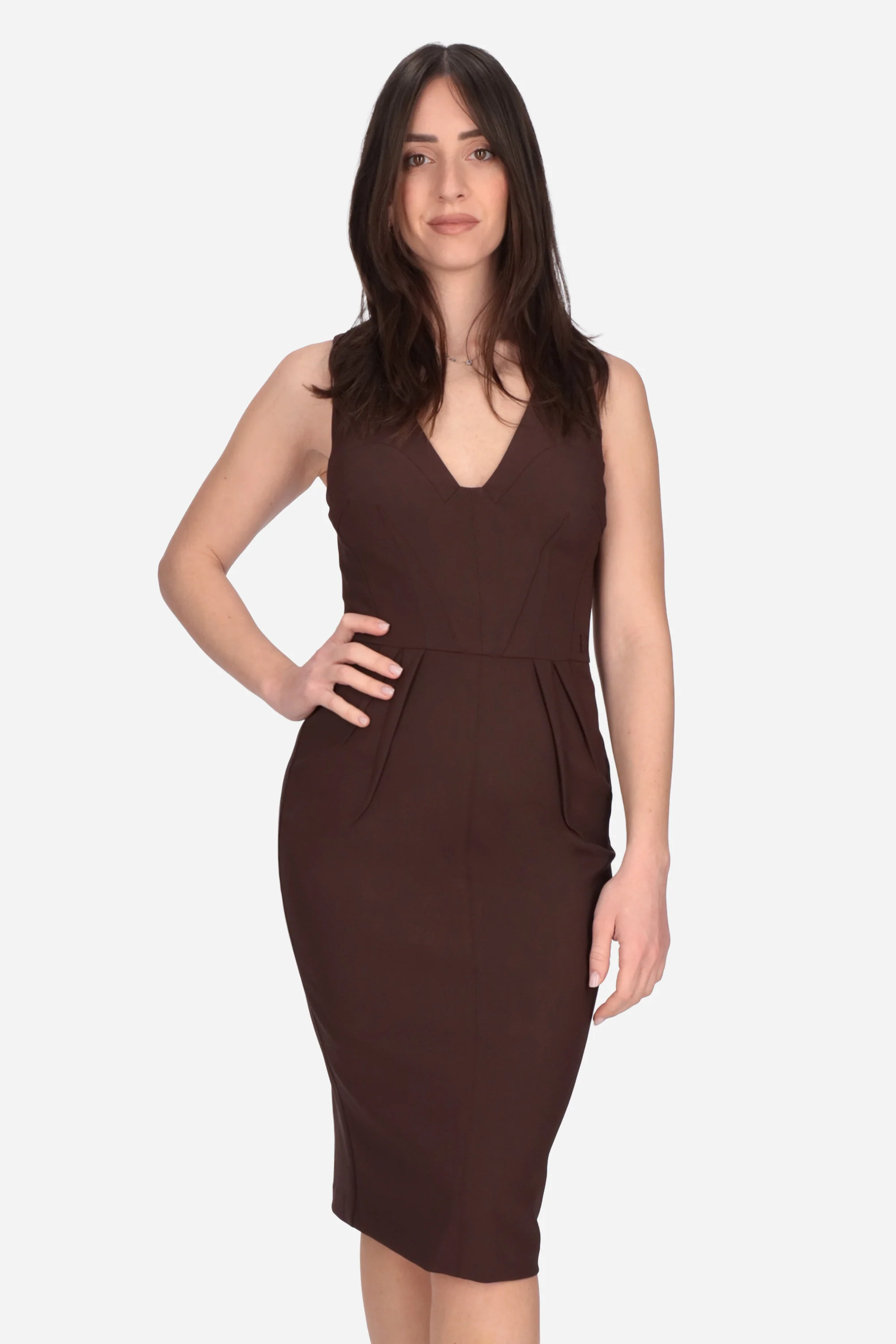 Abito in crêpe leggero AB94162E2 644 ELISABETTA FRANCHI Cacao 