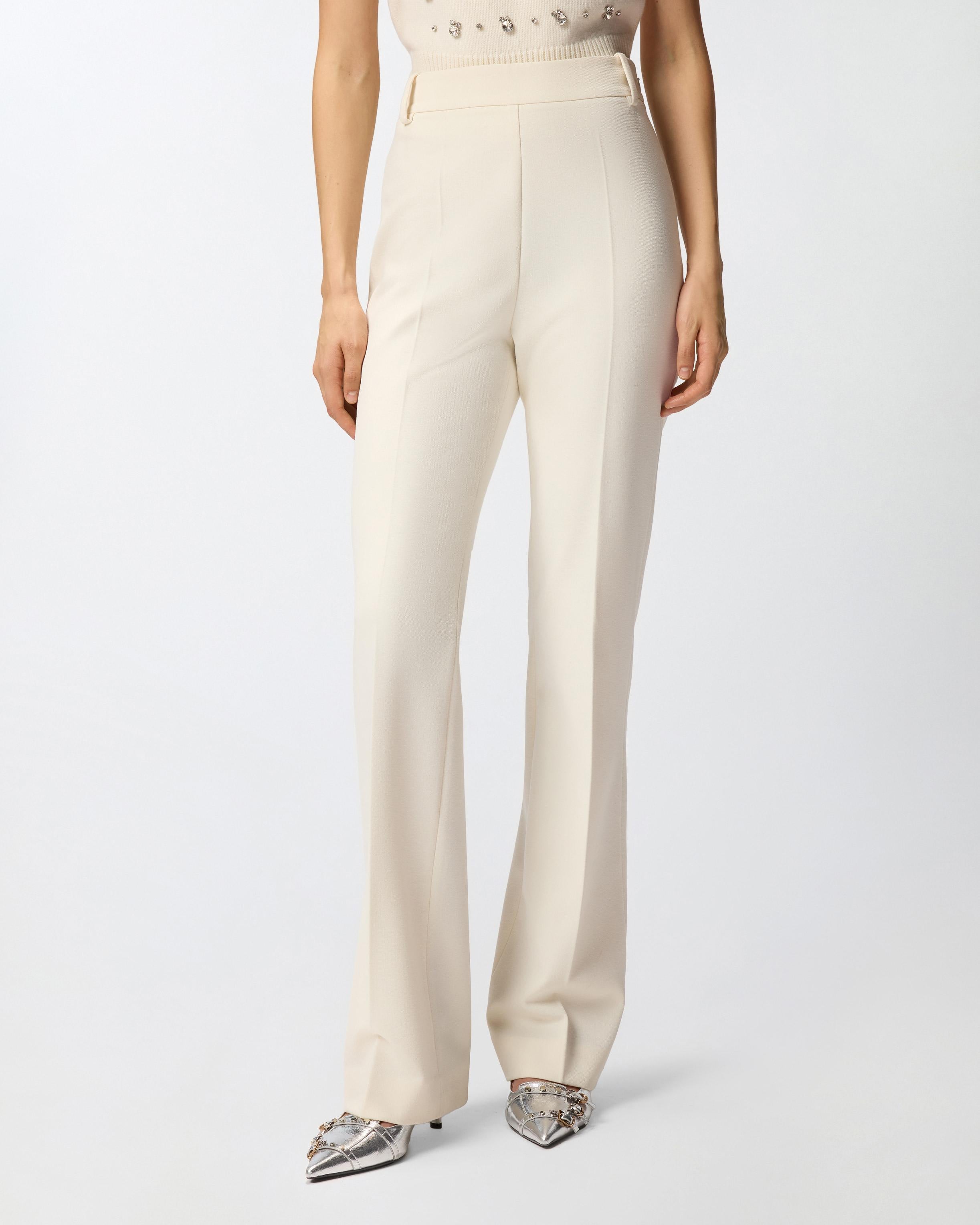 Pantaloni skinny con piega stirata 105671A2QV Z00 PINKO Bianco-gelato vaniglia 