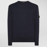 Maglia girocollo in tricot di cotone PEU5493 99012133 215 PEUTEREY Blue 