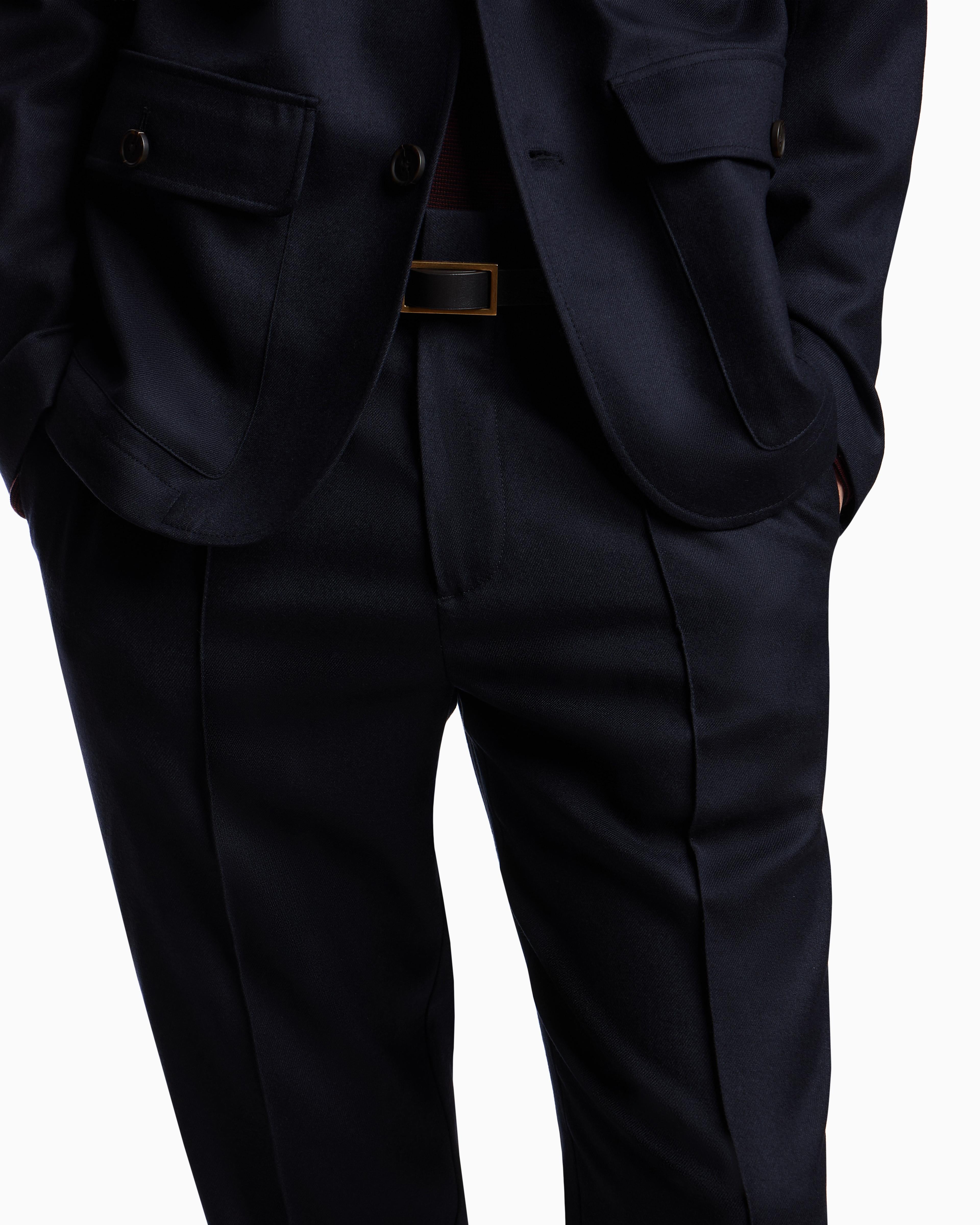 Pantalone in twill di lana stretch EM003669 AF18507 UB118 EMPORIO ARMANI Blue navy 