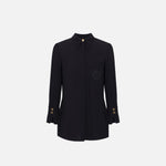 Camicia in georgette con patch logo CA09146E2 110 ELISABETTA FRANCHI Nero 