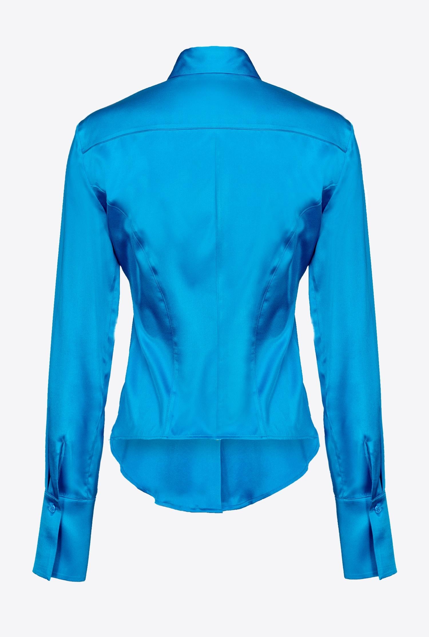 Camicia in satin di seta 100612ZR64 F71 PINKO Light blue 