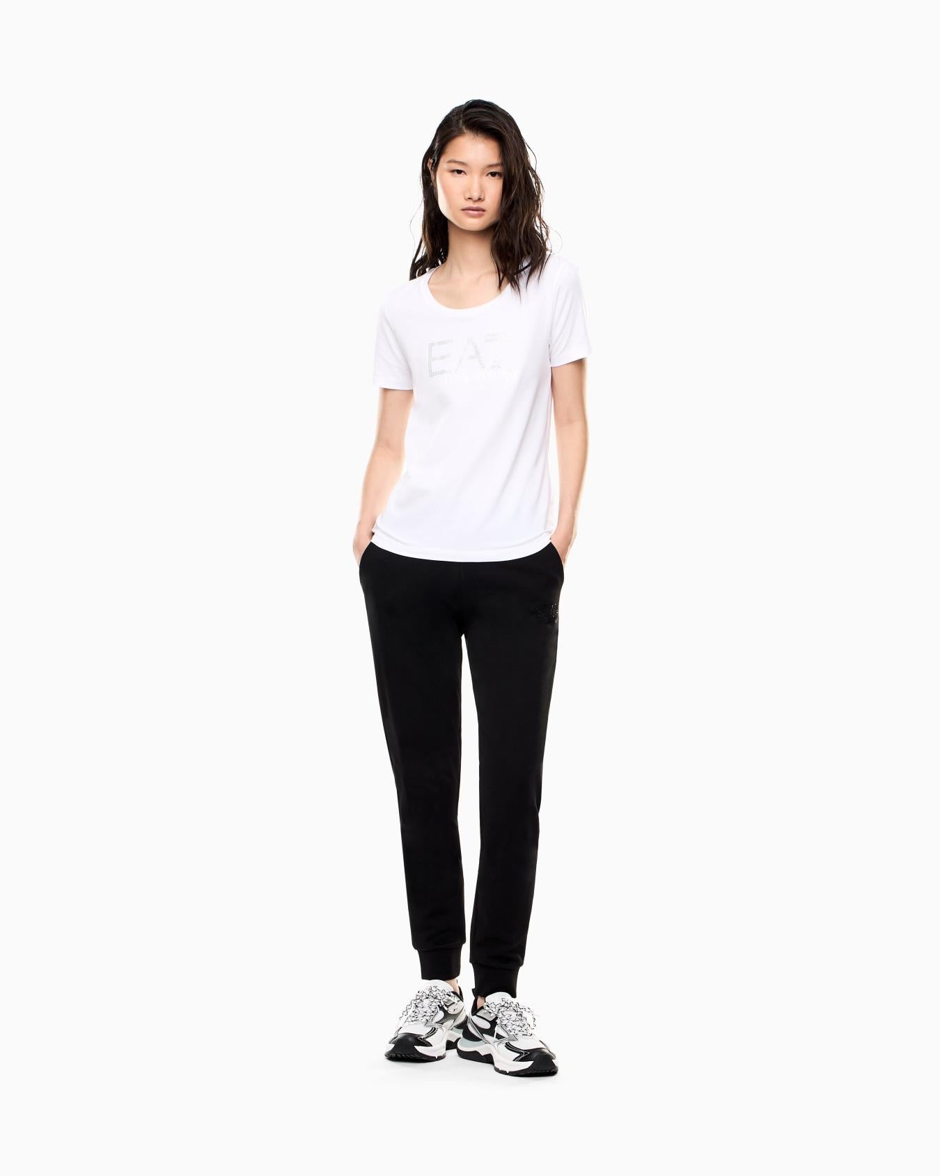 T-Shirt in jersey stretch 7W000536 AF10373 U0002 EA7 White 
