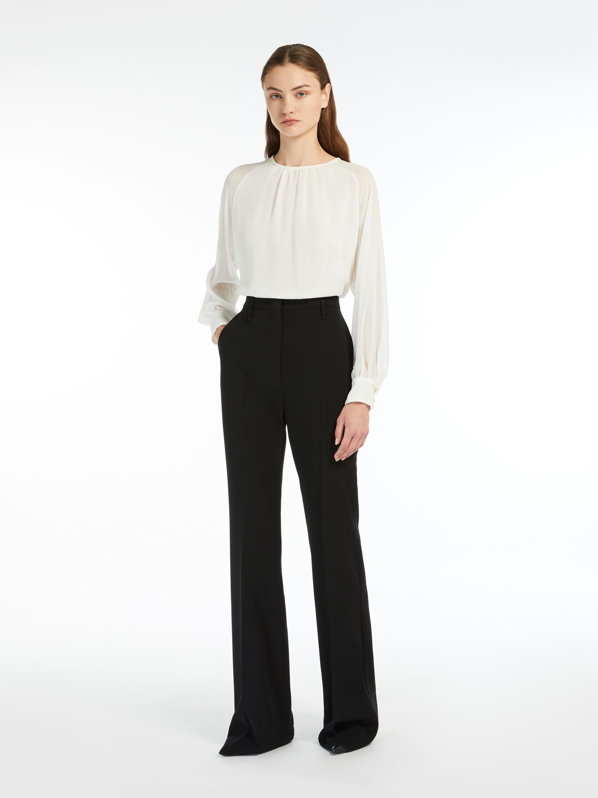 Pantalone a zampa in cady 2526136131 001 MAX MARA STUDIO Nero 