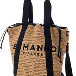 Borsa tote media in rafia 12402096 BLACK ERMANNO FIRENZE Black 