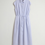Chemisier in cotone seersucker elasticizzato CFWWDR0186FRUT4070 31010 WOOLRICH Blue stripe 