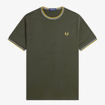 T-shirt con doppia riga M1588 05B FRED PERRY Hntngr/lgic/lmnb 