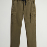 Pantaloni cargo tinti in capo con cintura CFWOTR0241MRUT4129 6006 WOOLRICH Greenstone 