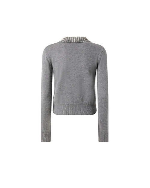 Maglia in lana 105530A2S4 II2 PINKO Grigio monumento 
