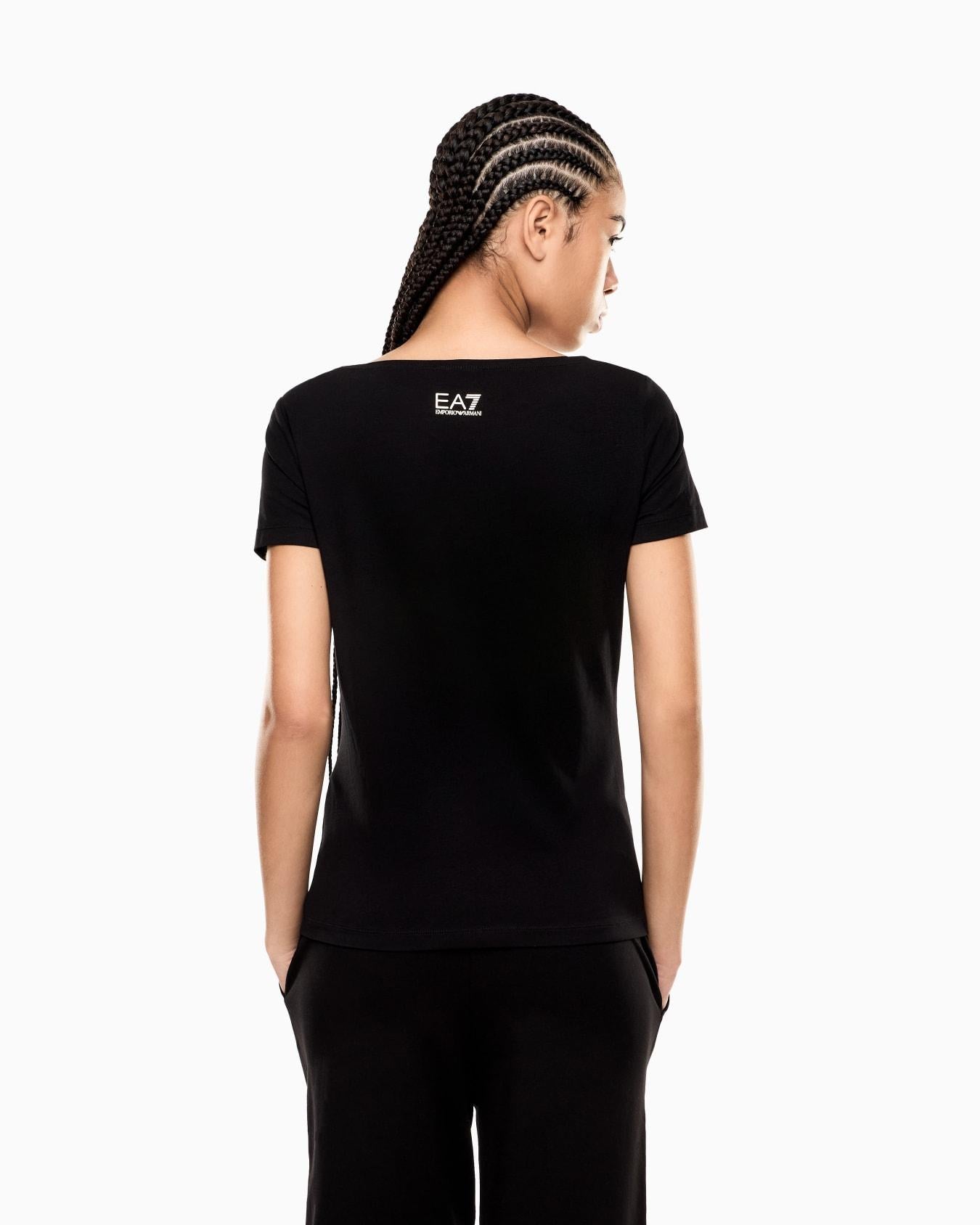 T-Shirt in jersey stretch 7W000978 AF10373 UC001 EA7 Black 