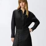 Camicia in popeline e crêpe 105434A2TG Z99 PINKO Nero 